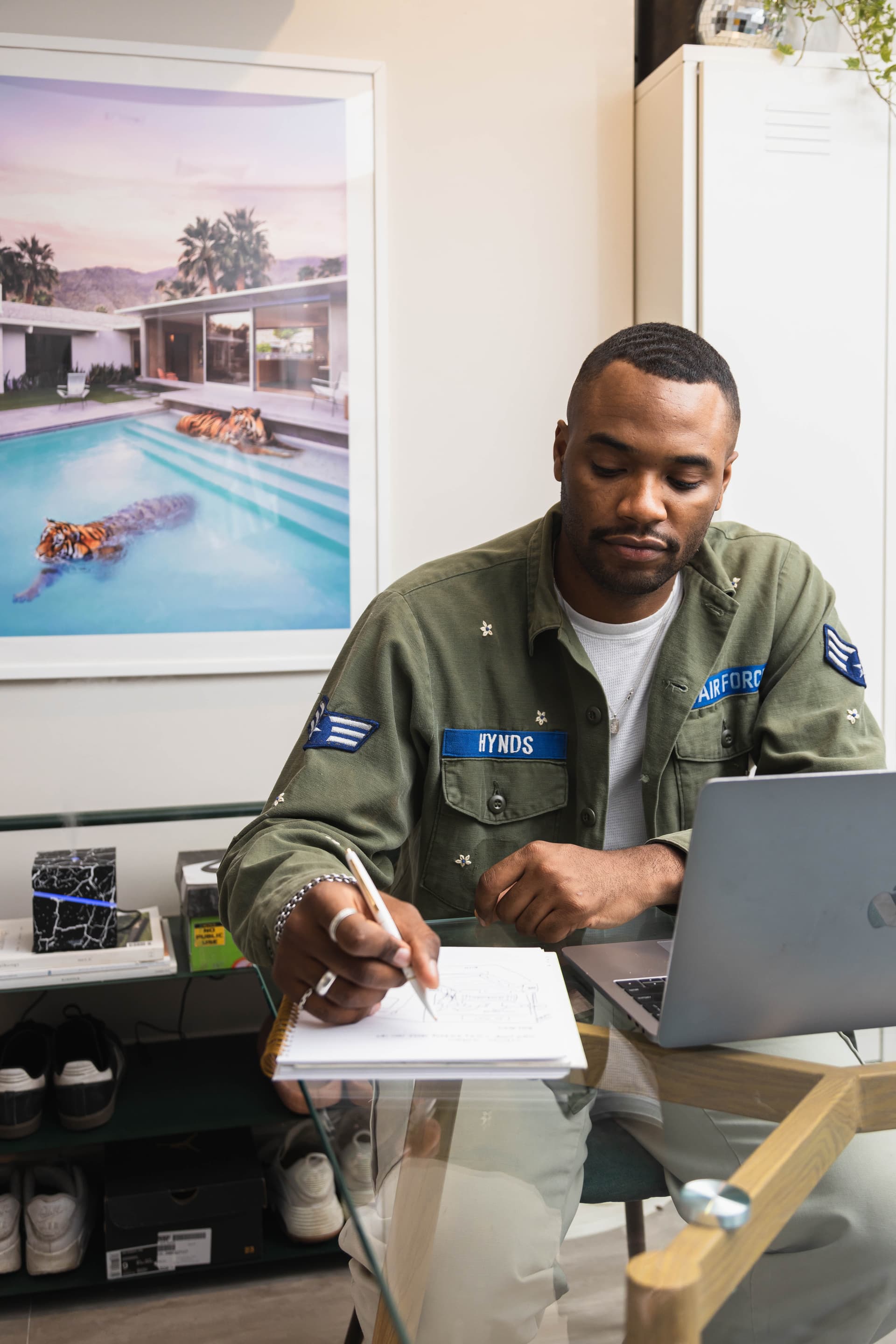 man working on computer